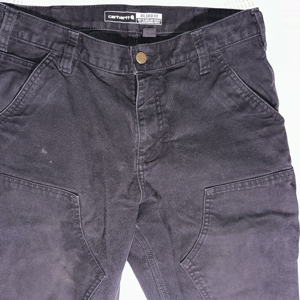 Carhartt Rugged Flex Relaxed Fit 32x30 BN3334-M Double Knee Utility Pants Black